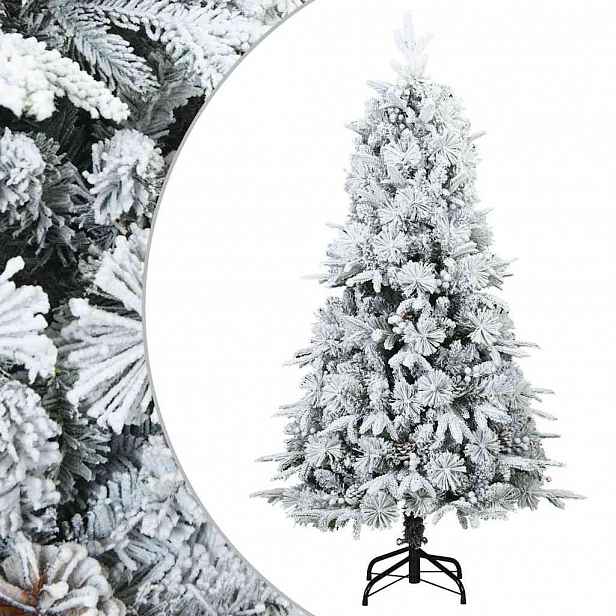 vidaXL Umělý vánoční strom ze sněhu s čepicí Bílá 150 cm
