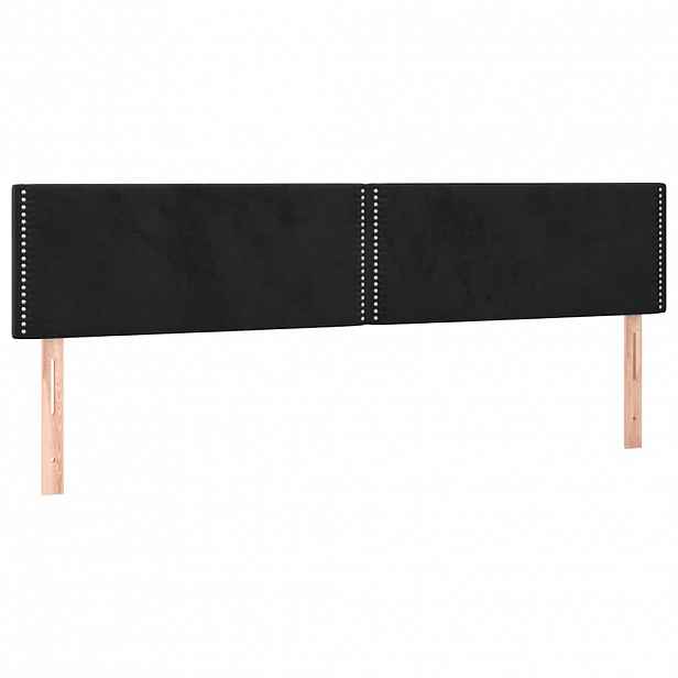 vidaXL Čela postele černá 180x5x78/88 cm samet