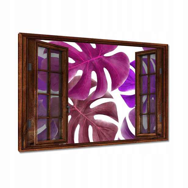 Obrazy 90x60 Monstera Listy Fialová