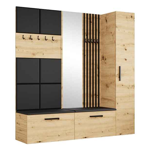 MASSENO MODERNÍ PŘEDSÍŇOVÁ SESTAVA MODULO, 201,2/204/40 cm, dub Artisan