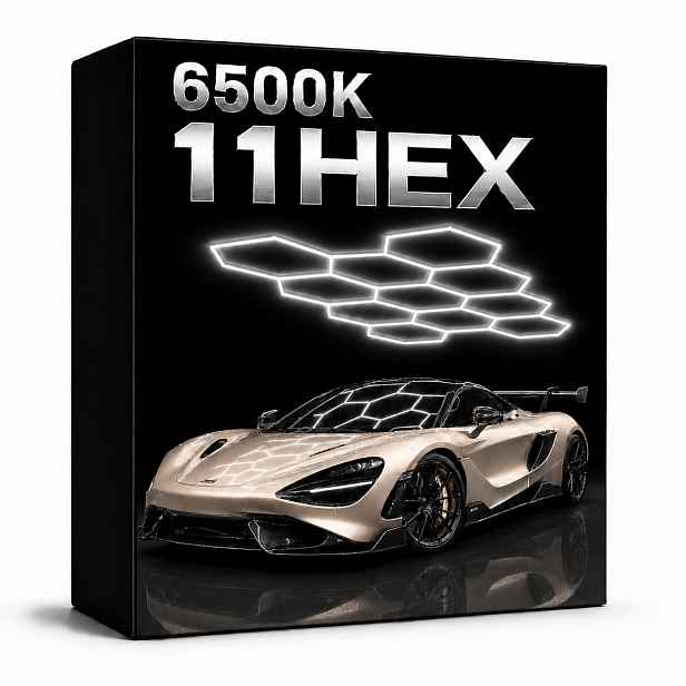 Černé Led osvětlení 315x229 Cm pro dílnu a servis Hexagon 322W