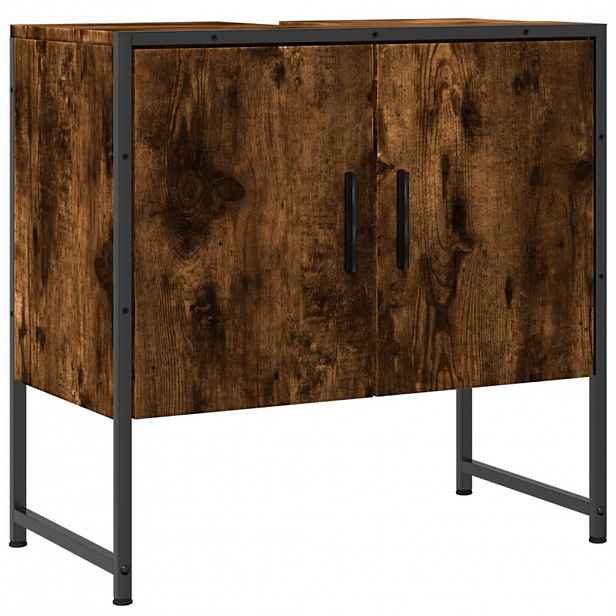 vidaXL Koupelnová skříňka pod umyvadlo kouřový dub 60x33x60cm kompozit