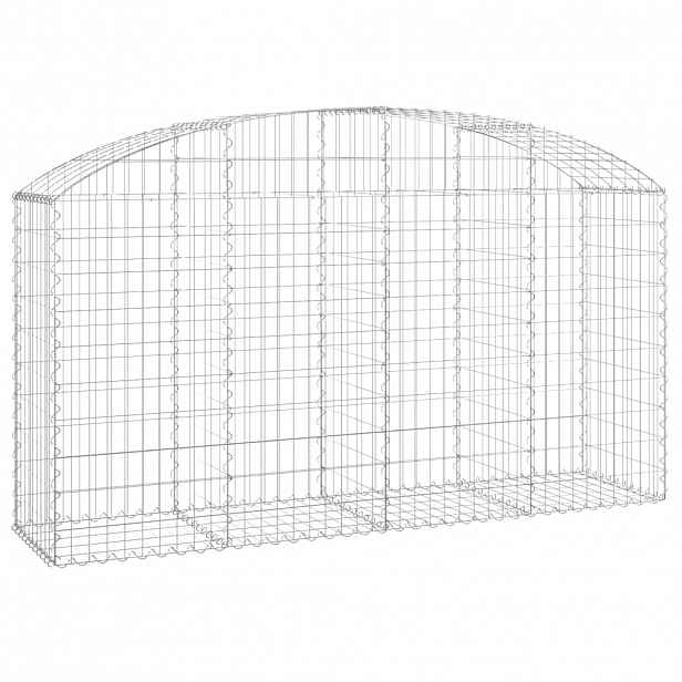 vidaXL Klenutý gabionový koš 200 x 50 x 100/120 cm pozinkované železo