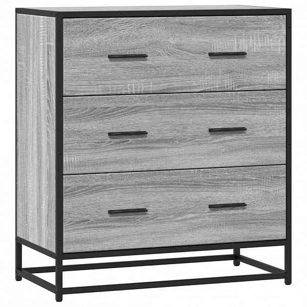 vidaXL Příborník šedý sonoma 68 x 35 x 76 cm kompozitní dřevo a kov