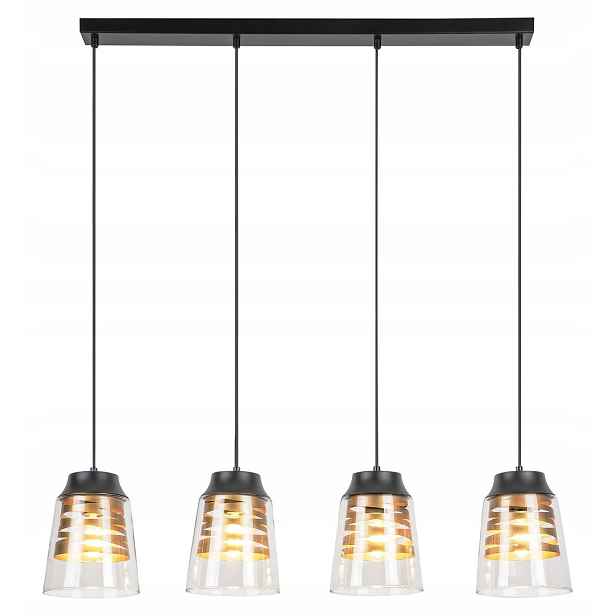 Závěsná lampa do obývacího pokoje E27 4x60W černá matná 3544 Zenaida Rabalux