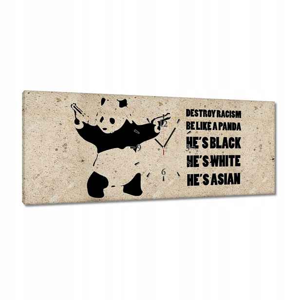 Hodiny 100x40 Banksy Panda