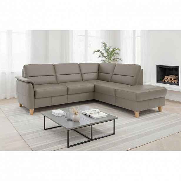 Sit & More ROHOVÁ SEDAČKA, textil, kůže, šedá