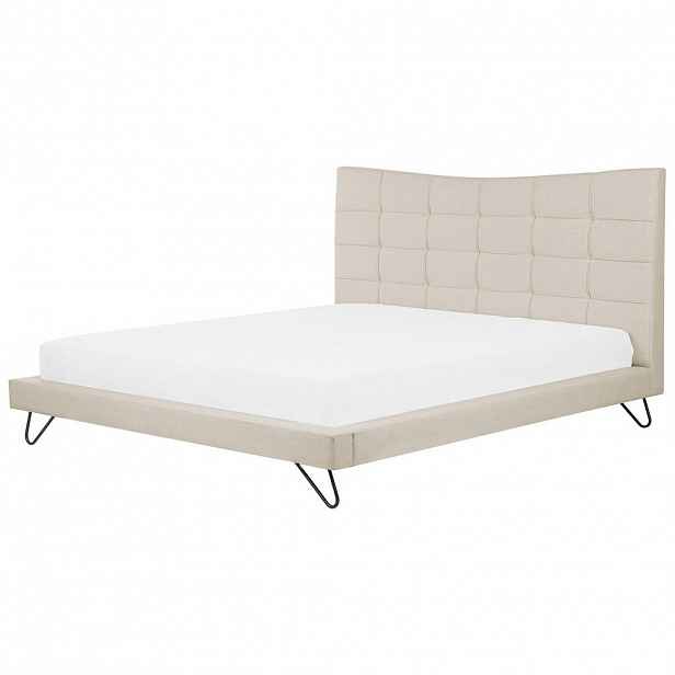 Beliani ČALOUNĚNÁ POSTEL 180/200 cm Světlá Béžová Lannion