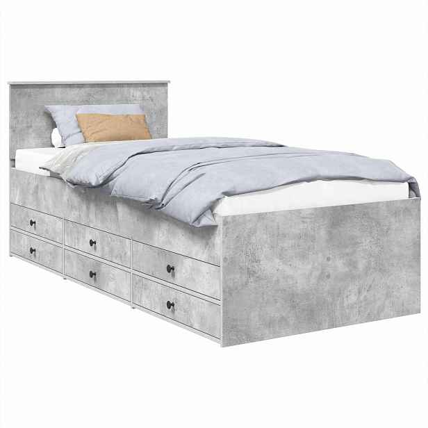 vidaXL Daybed Betonově šedá a černá 100 x 200 cm Kompozitní dřevo