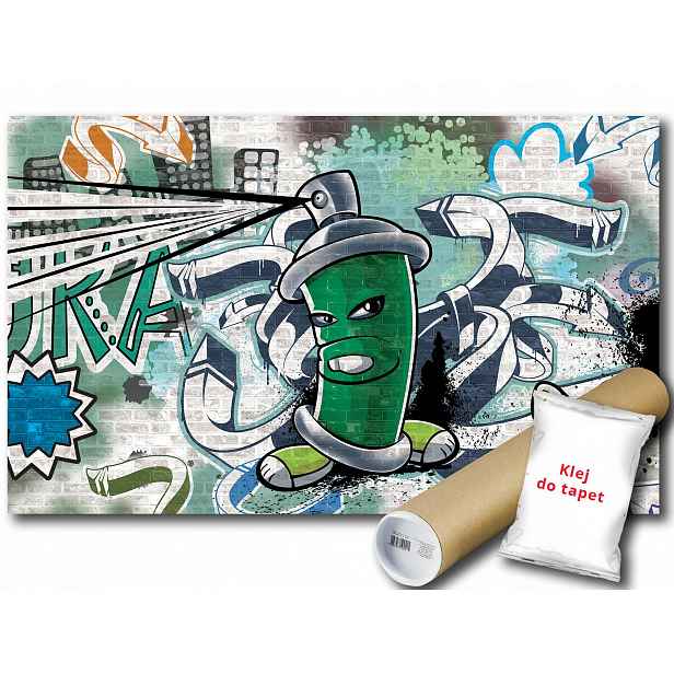 Vinylová fototapeta Graffiti Mural Street Art cihla děti sprej 152x104