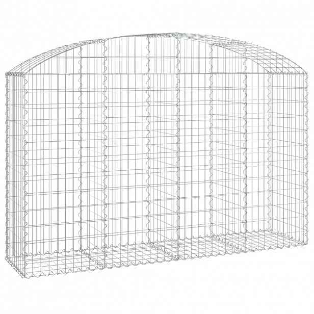 vidaXL Klenutý gabionový koš 200 x 50 x 120/140 cm pozinkované železo