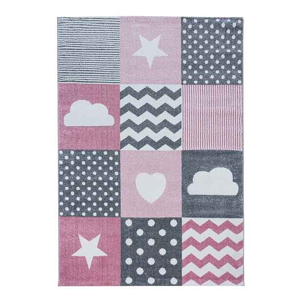 Růžovo-šedý dětský koberec 140x200 cm Kids – Ayyildiz Carpets