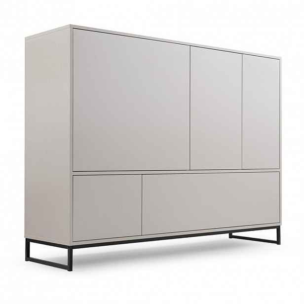 Beautysofa KOMODA Giana s 5 dvířky, 160 cm, béžová písková