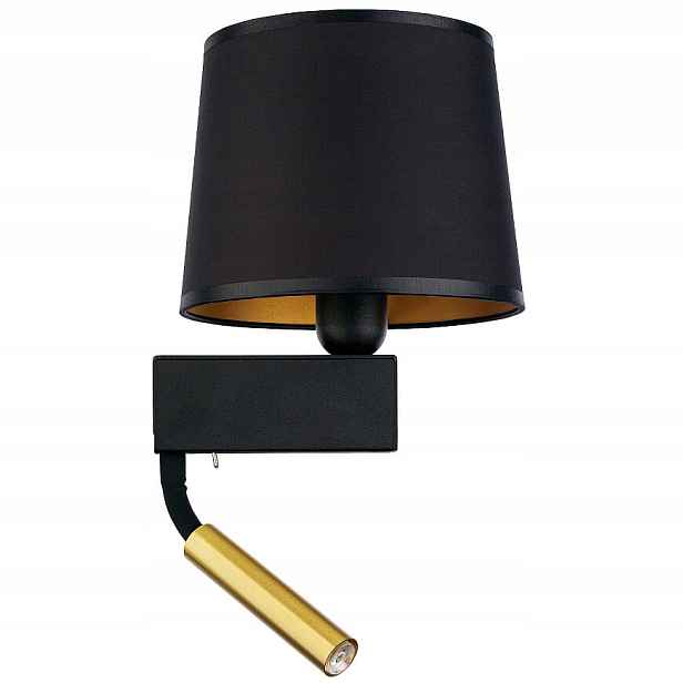 Nástěnná lampa s lampičkou na čtení černá zlatá Chillin Nowodvorski