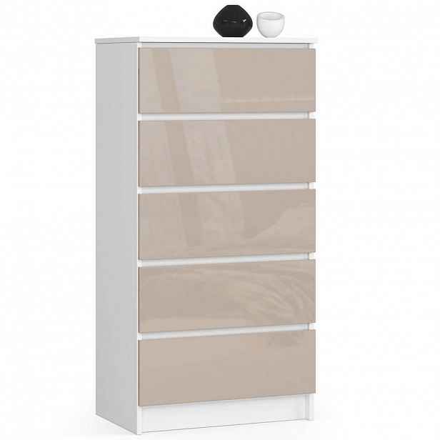 RAUMHIRSCH FURNITURE KOMODA bílá, cappuccino lesklá 121/60/40