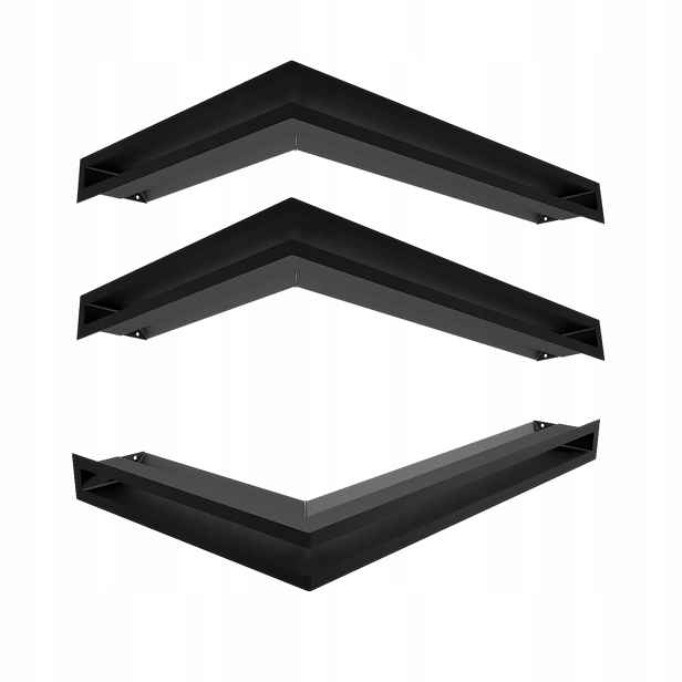 Ventilační Mřížka Krbová Kratki Luft Černá 6x60x40 Levá Sada 3ks