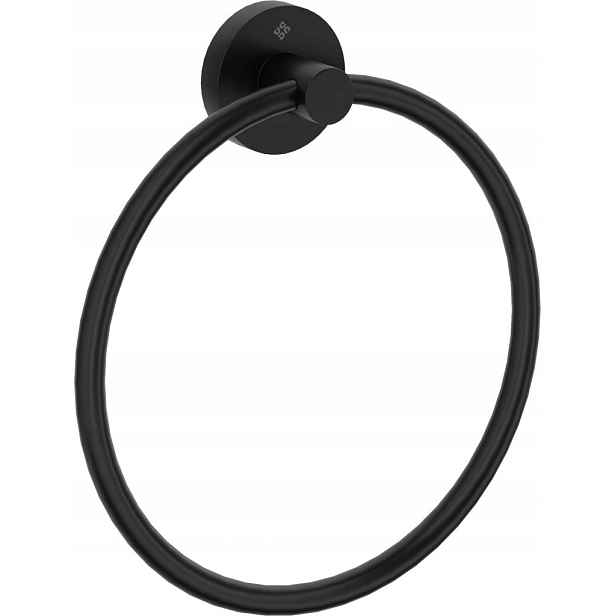 Věšák na ručníky Jasmin nero nástěnný, černý (ADJ_N611) /sm/
