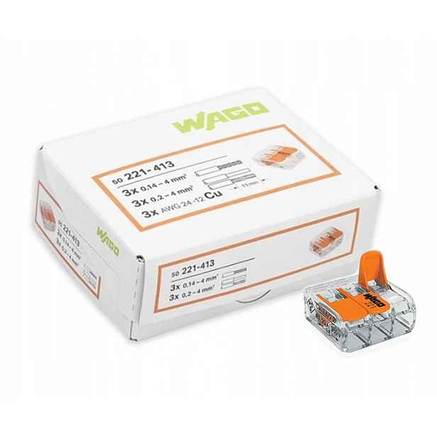 Wago 221-413 3pólový konektor 0,14–4 mm² – balení po kusů