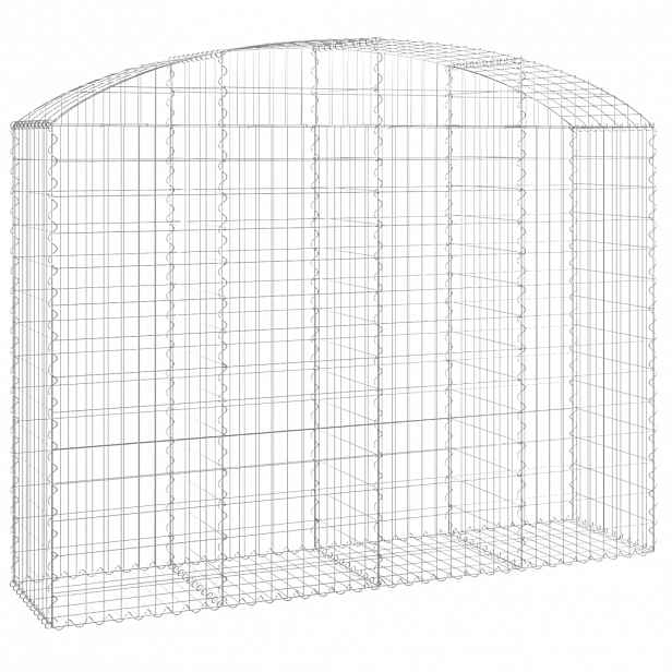 vidaXL Klenutý gabionový koš 200 x 50 x 140/160 cm pozinkované železo