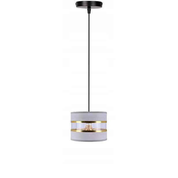 Candellux Pandy závěsná lampa černá šedá stínidlo E27 1x40W IP20