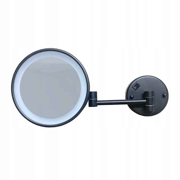 Kosmetické kulaté Led zrcátko 22.00730-B x3 černé Stella