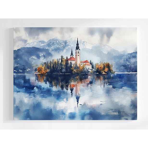 Plakát Krajina Slovinsko Jezero Bled Ostrov Kostel 100x75