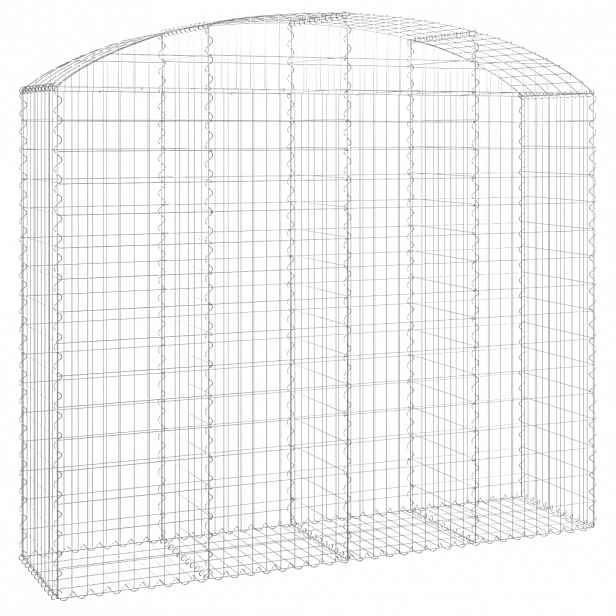 vidaXL Klenutý gabionový koš 200 x 50 x 160/180 cm pozinkované železo