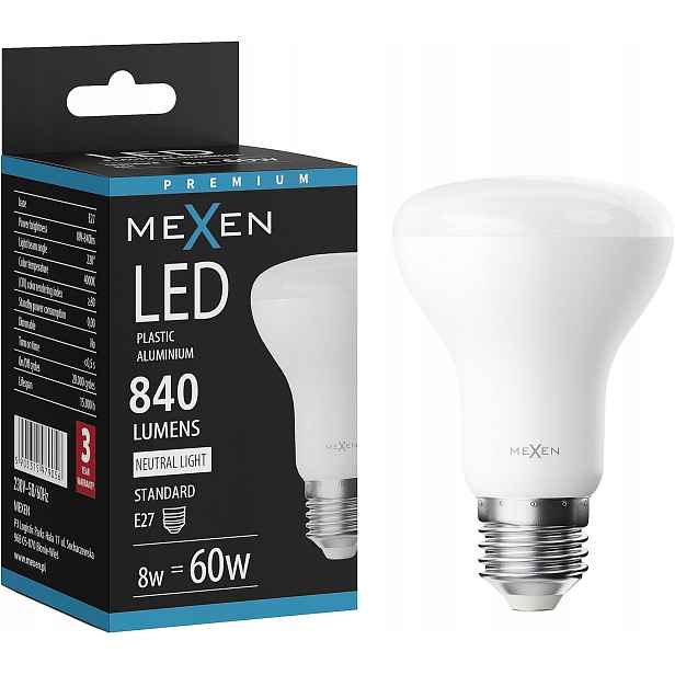 Mexen Nova Led Žárovka E27 R63 8W Neutrální Bílá 4000K 840 LM