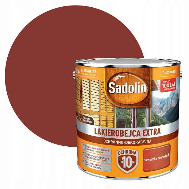 Sadolin Extra 2,5 L Laková Barva Švédská Červená