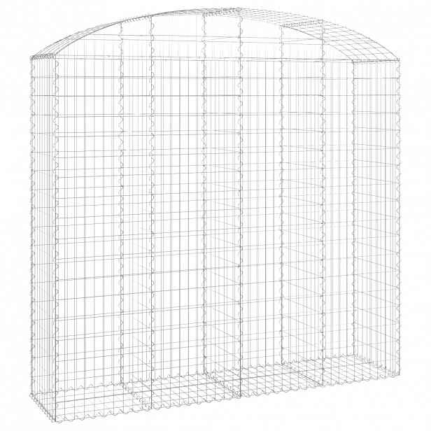 vidaXL Klenutý gabionový koš 200 x 50 x 180/200 cm pozinkované železo