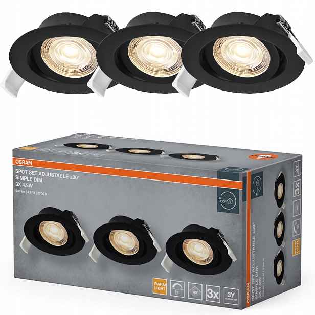 3x Stropní Led svítidlo Kulaté Stropní Svítidlo 4.9W 330lm 2700K Stmívatelné