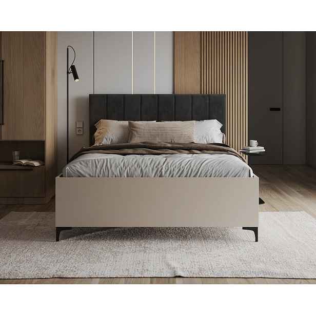 FDM Postel Sierra se zvedacím roštem Trinity černá/kašmír, velikost 140x200
