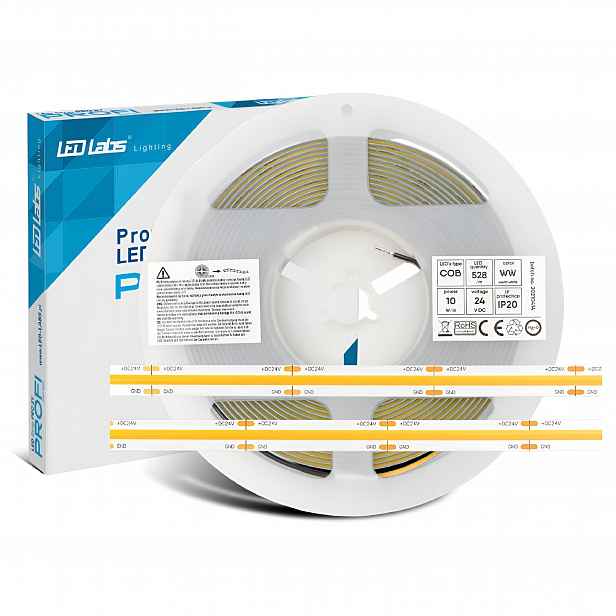 Led pásek 24V Cob 50W 5m Neutrální barva 4000K 2640LED Bezpuntový Premium