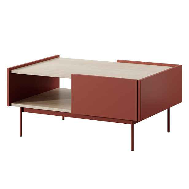 MASSENO KONFERENČNÍ STOLEK COLORE, 97/45/65 cm, červený