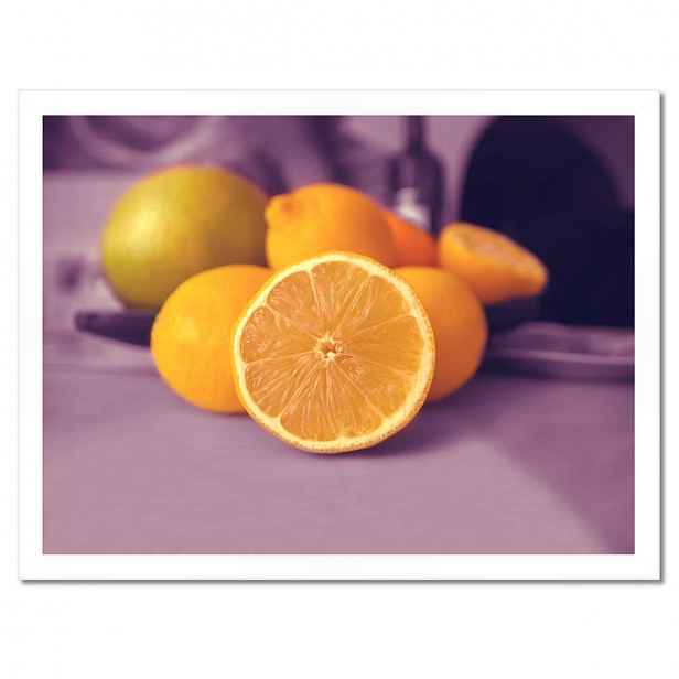 Plakáty v rámu 40x30 Citronky ve fialové barvě