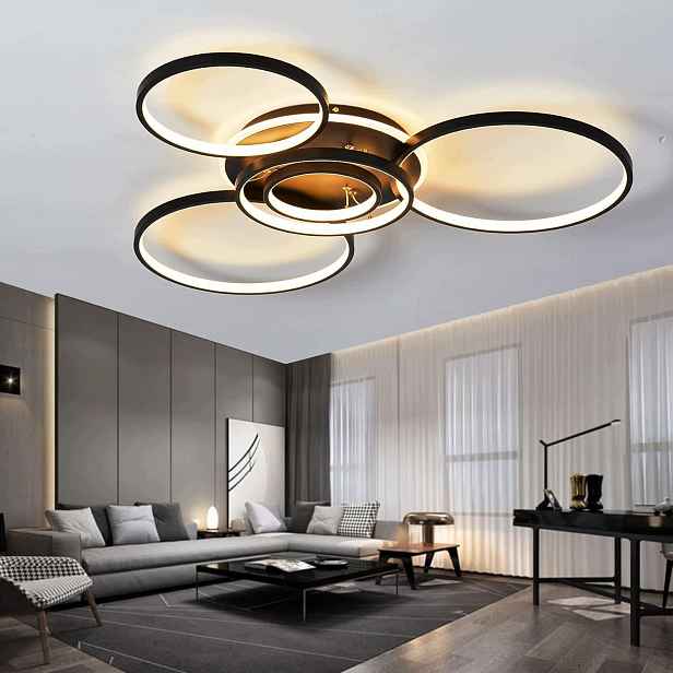 stropní svítidlo Led AiPaiTe 6001 76W 7600lm 95cm dálkový ovladač černá
