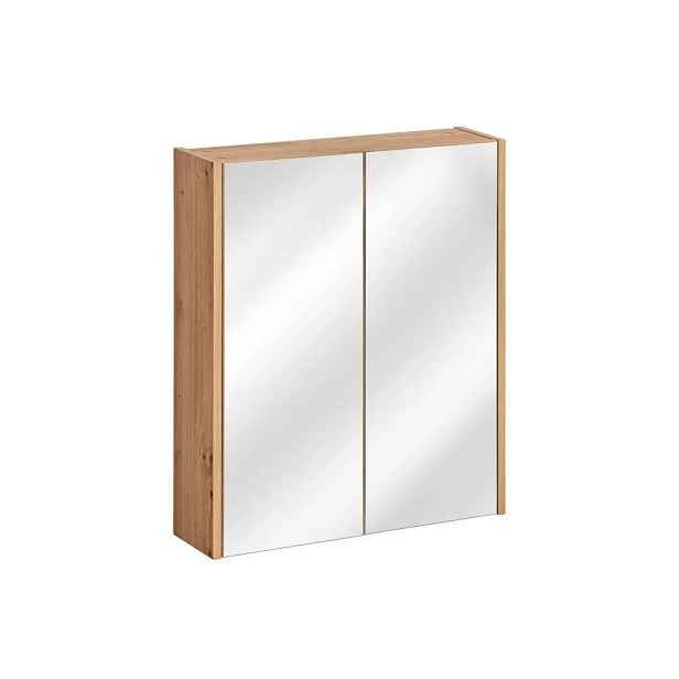 Szynaka Závěsná koupelnová skříňka se zrcadlem Sintra 840 60 cm dub Artisan