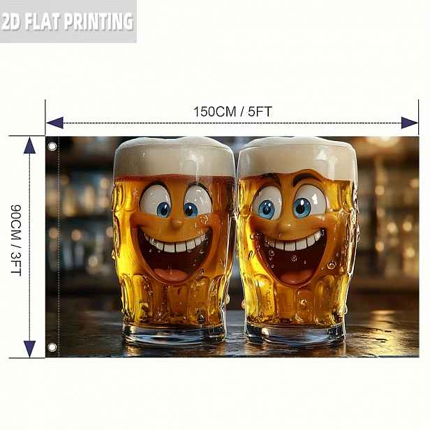 TEMU 2D Plochá, 1 ks, Vtipná Vlajka na , Polyesterová Tkanina, Oblíbená Vlajka 2D Plochý Tisk Jednostranný, Měkká 150×90 cm (Bez Vlajkového Stožáru),
