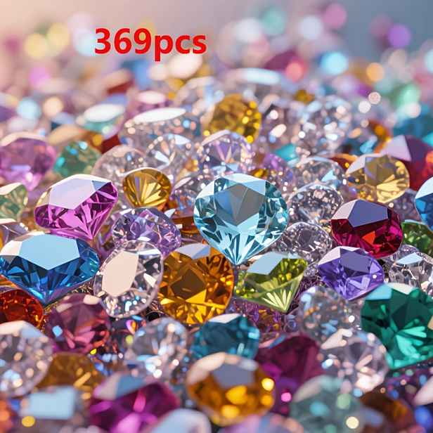 TEMU 369 ks Akrylové umělé diamanty, vhodné pro výplň váz, dekoraci stolního středobodu, skladování kosmetiky, diamanty, akrylové diamantové