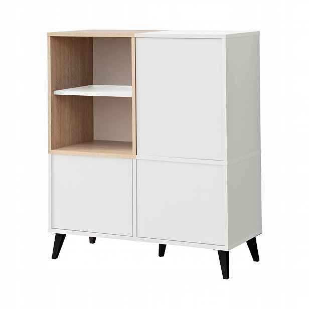 Komoda Komodee Fondi 89,9 x 35 x 102 cm, jedle scandi, bílá