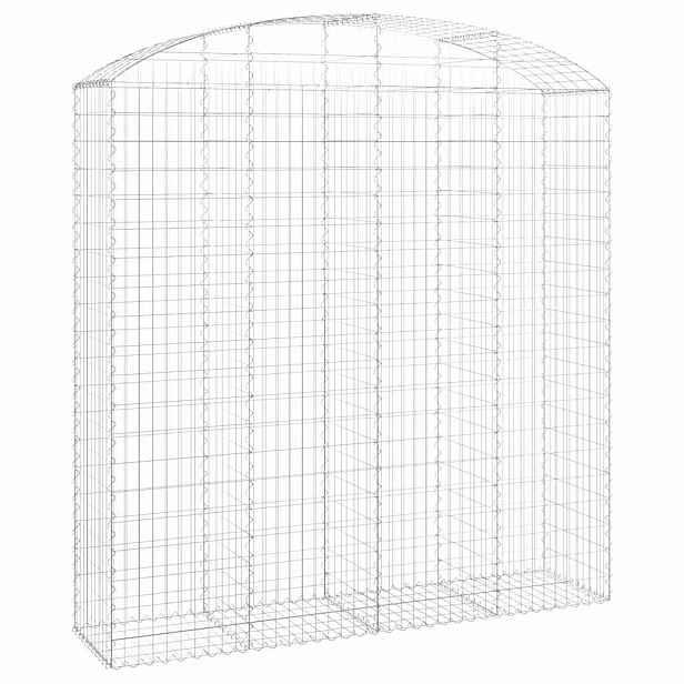 vidaXL Klenutý gabionový koš 200 x 50 x 200/220 cm pozinkované železo