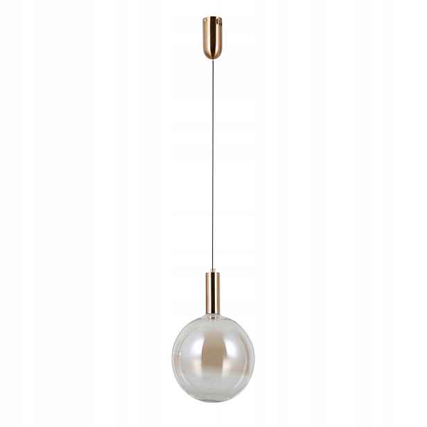Lampa Strela Italux moderní zlatá Led 5W jantarová koule Ø25 cm