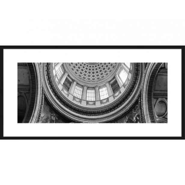 Rámovaný obraz Panthéon de Paris 80x40 cm, černobílý