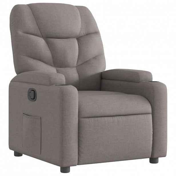 vidaXL Polohovací křeslo taupe textil