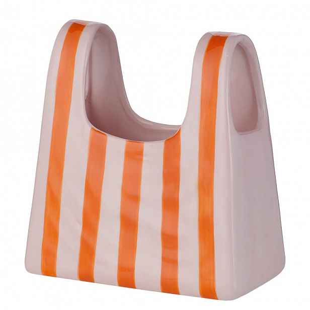 Butlers SHOPPING BAG Váza pruhy - oranžová