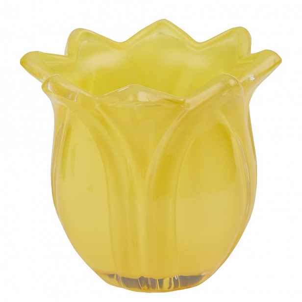 Butlers TULIP Svícen na čajovou svíčku - žlutá