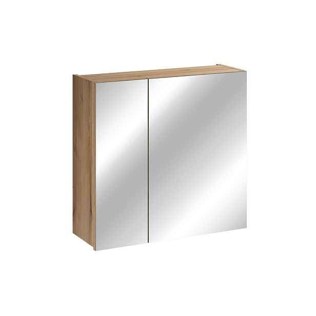 Comad Závěsná koupelnová skříňka se zrcadlem UNI 60 cm dub coast evoke
