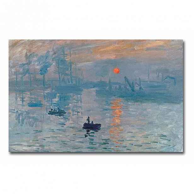 Nástěnná reprodukce na plátně Claude Monet Sunrise, 70 x 45 cm