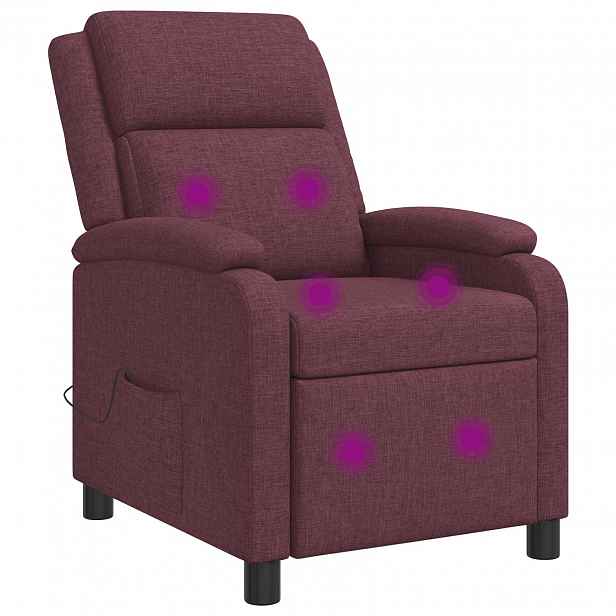 vidaXL Masážní polohovací křeslo Fialová Textil