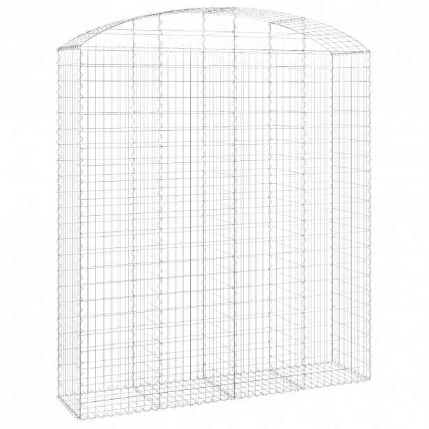 vidaXL Klenutý gabionový koš 200 x 50 x 220/240 cm pozinkované železo